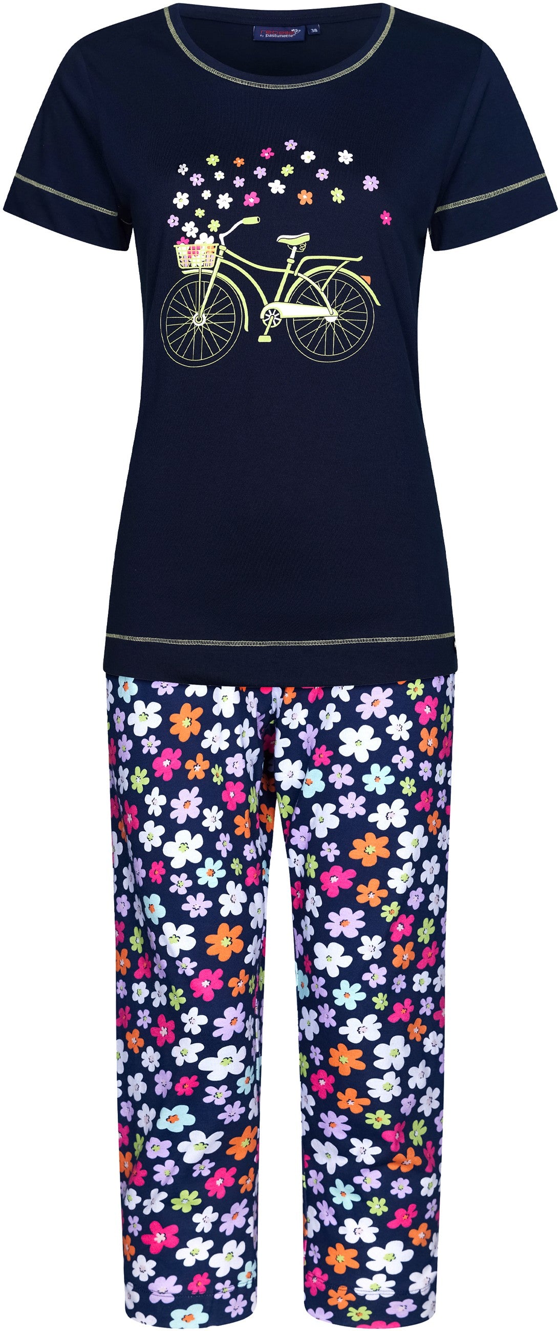 Pijama REBELLE para Mulher de Manga Curta e Corsário