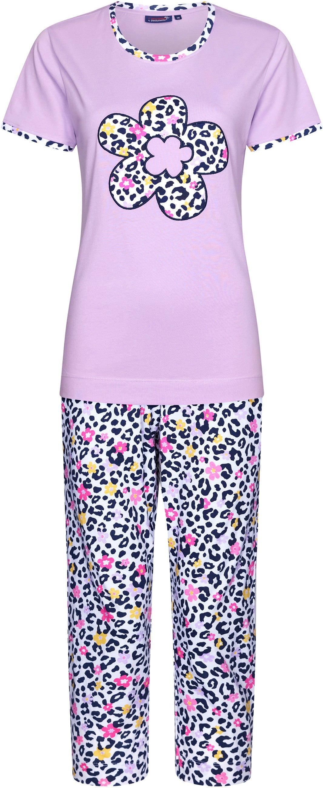 Pijama REBELLE para Mulher de Manga Curta e Corsário