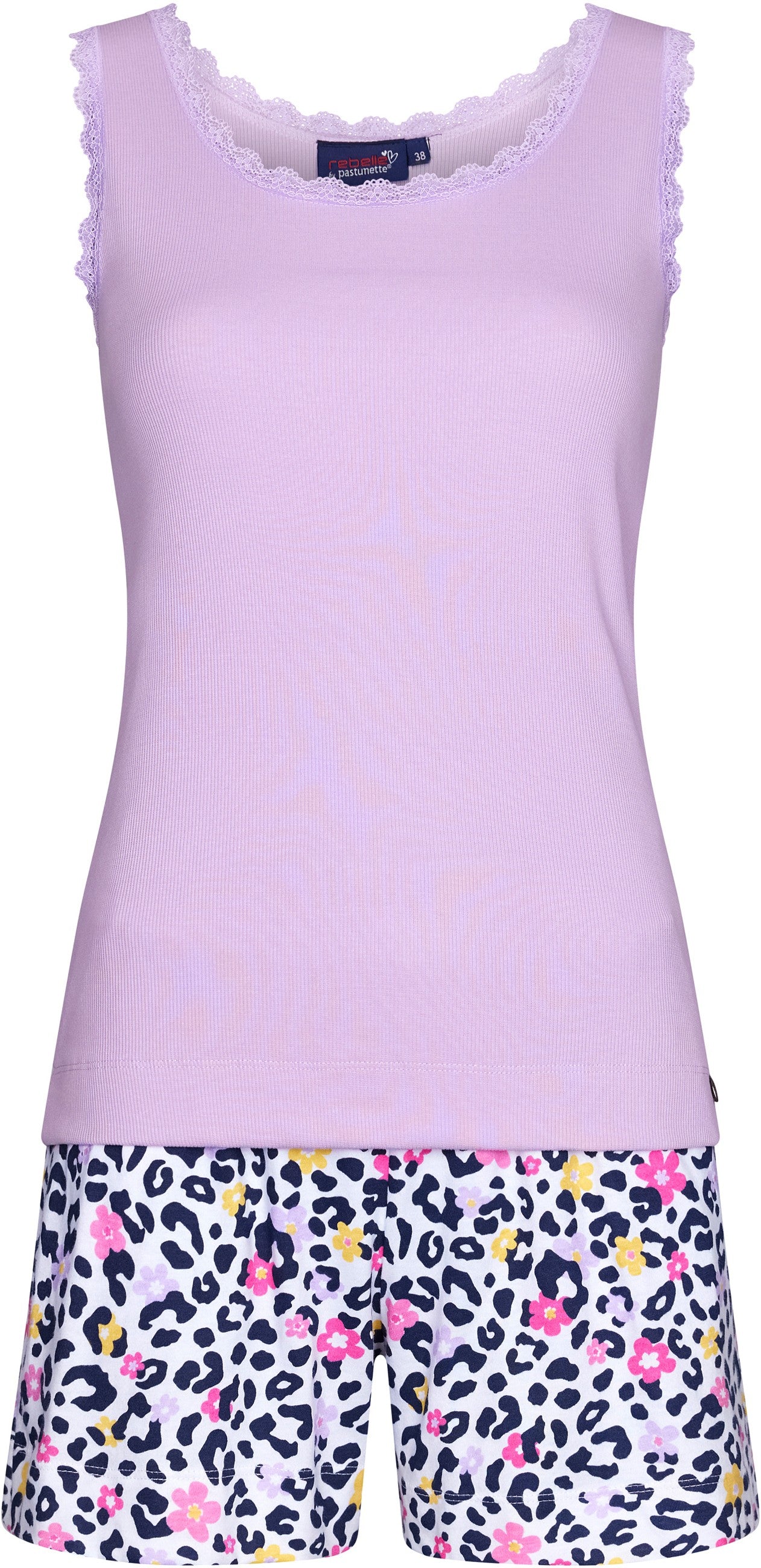 Pijama REBELLE para Mulher de Manga Cava e Calção Curto