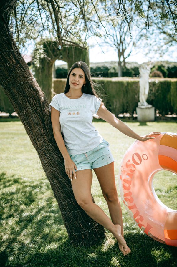 Pijama Javier Golmar para Mulher Manga Curta e Calção