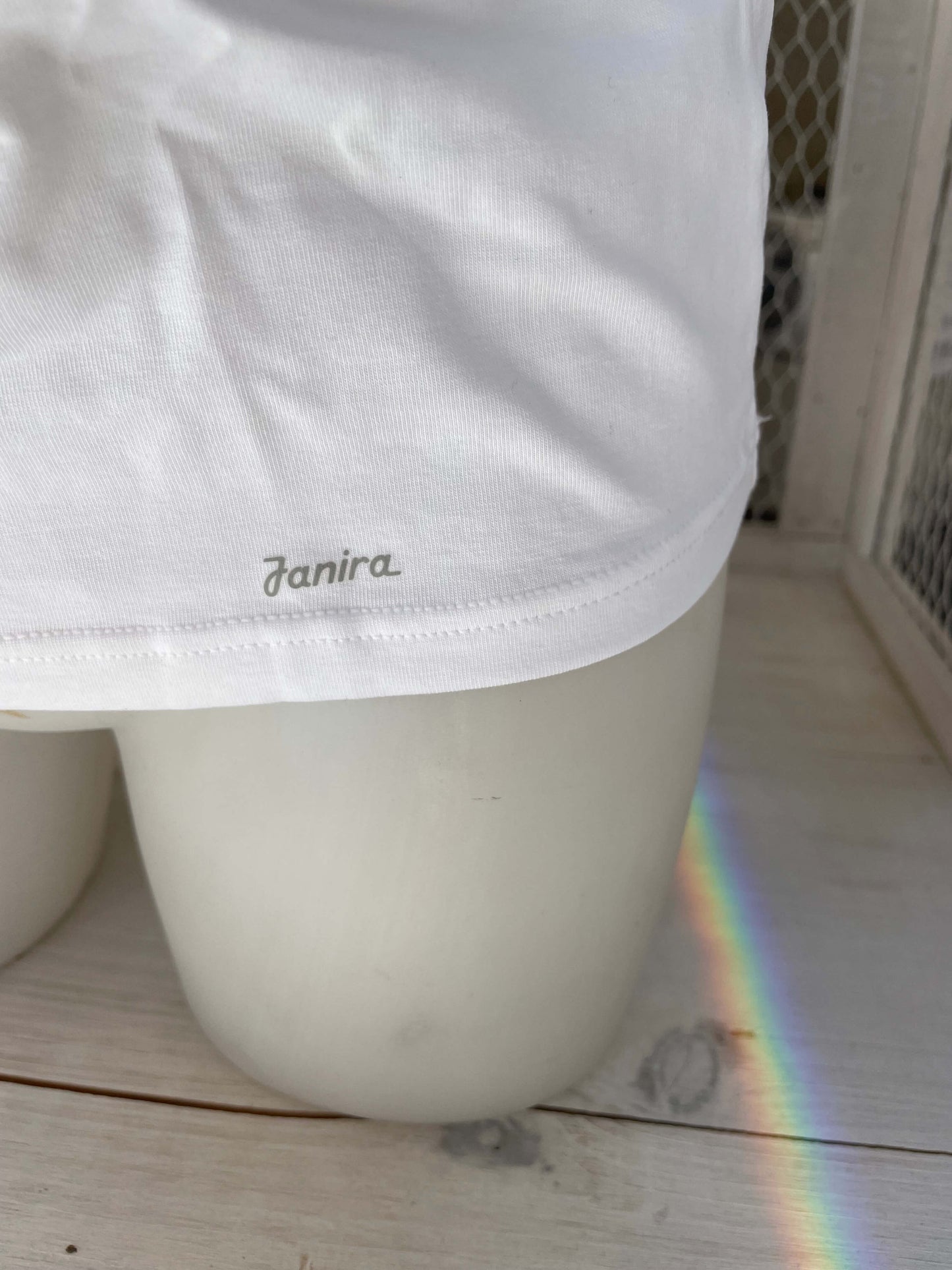 Camisola Manga Comprida Algodão "Esencial" renda no decote para Mulher