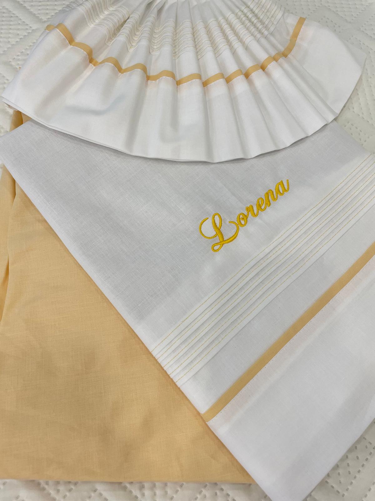 Jogo de Cama de Bebé personalizado com NOME bordado (Cama de Grades)