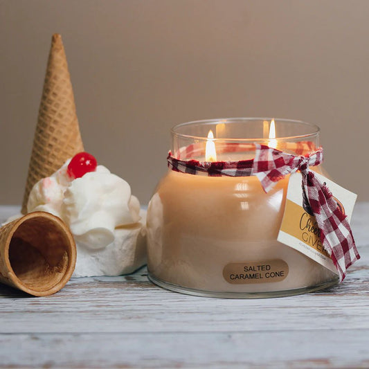 Vela Perfumada SALTED CARAMEL CONE-  Pavio Duplo (125 horas)