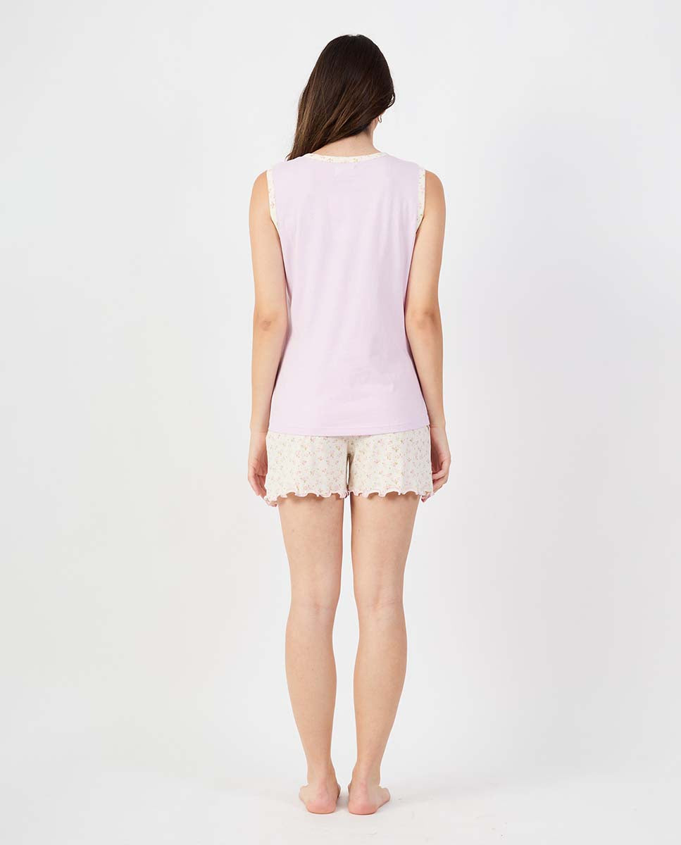 Pijama Javier Golmar para Mulher Manga Cava e Calção