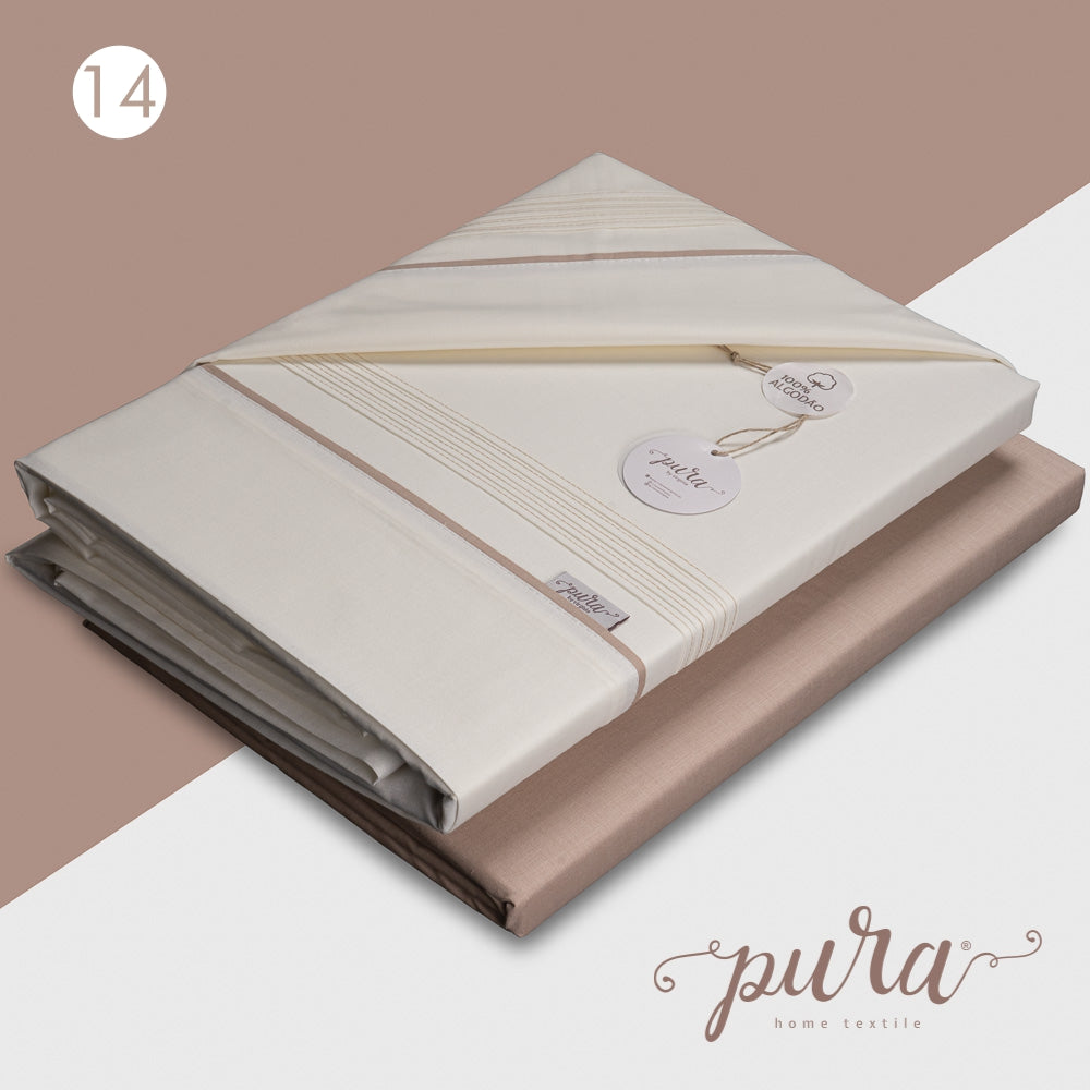 Jogo de Cama Coleção "Safira" 100% Algodão