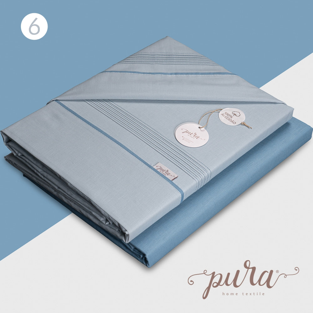 Jogo de Cama Coleção "Safira" 100% Algodão