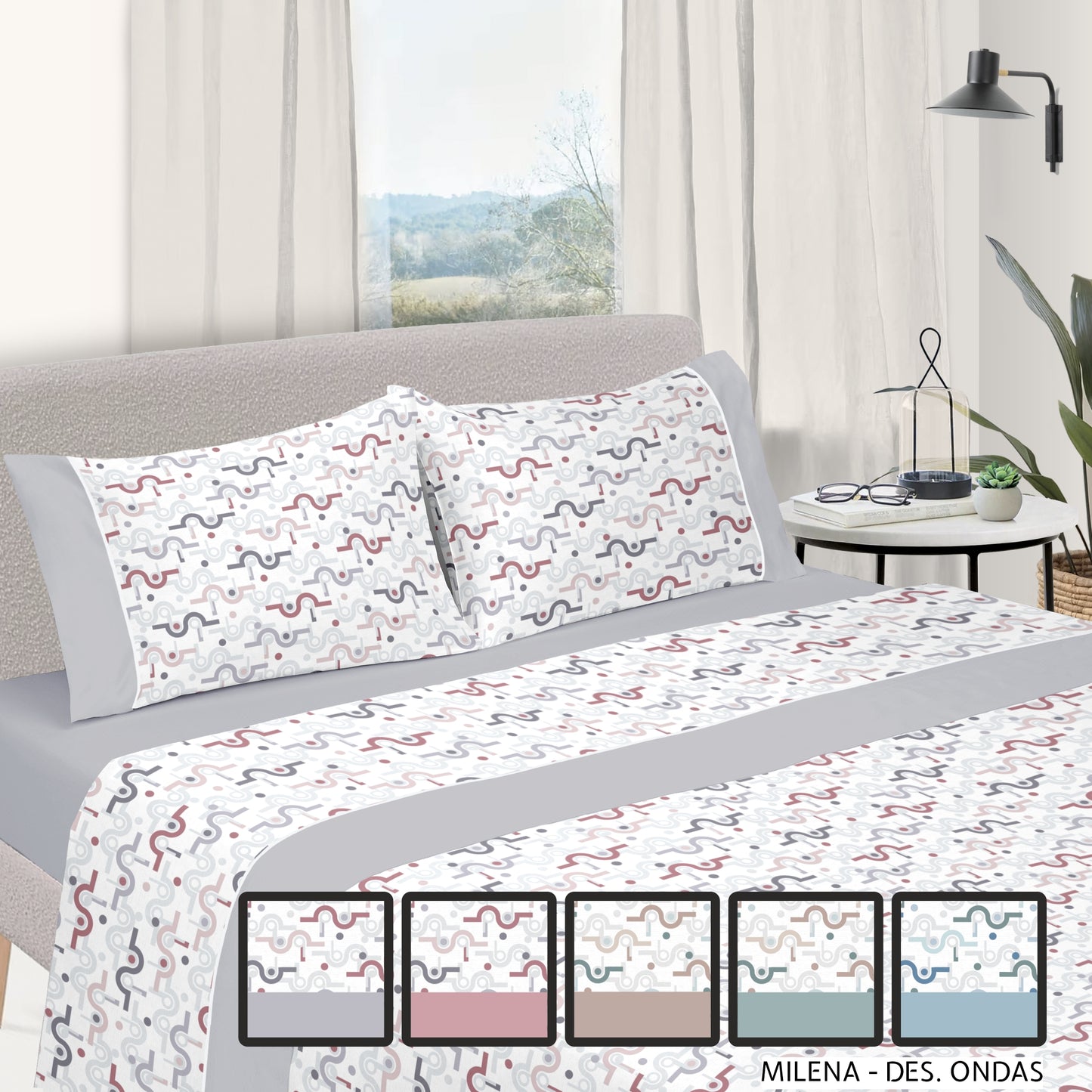 Jogo de Cama Estampado Milena 100% Algodão