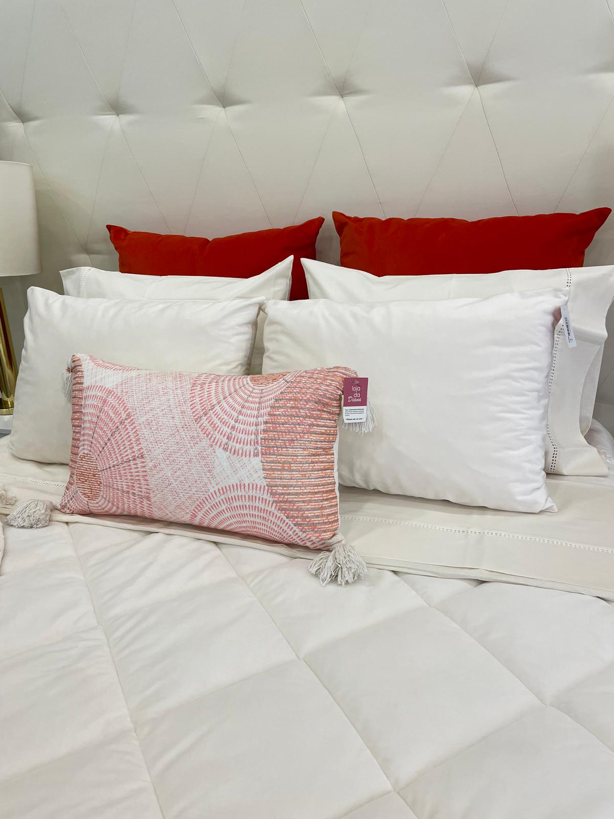 Almofada Jacquard Lisa com Fecho 60x70 Coral