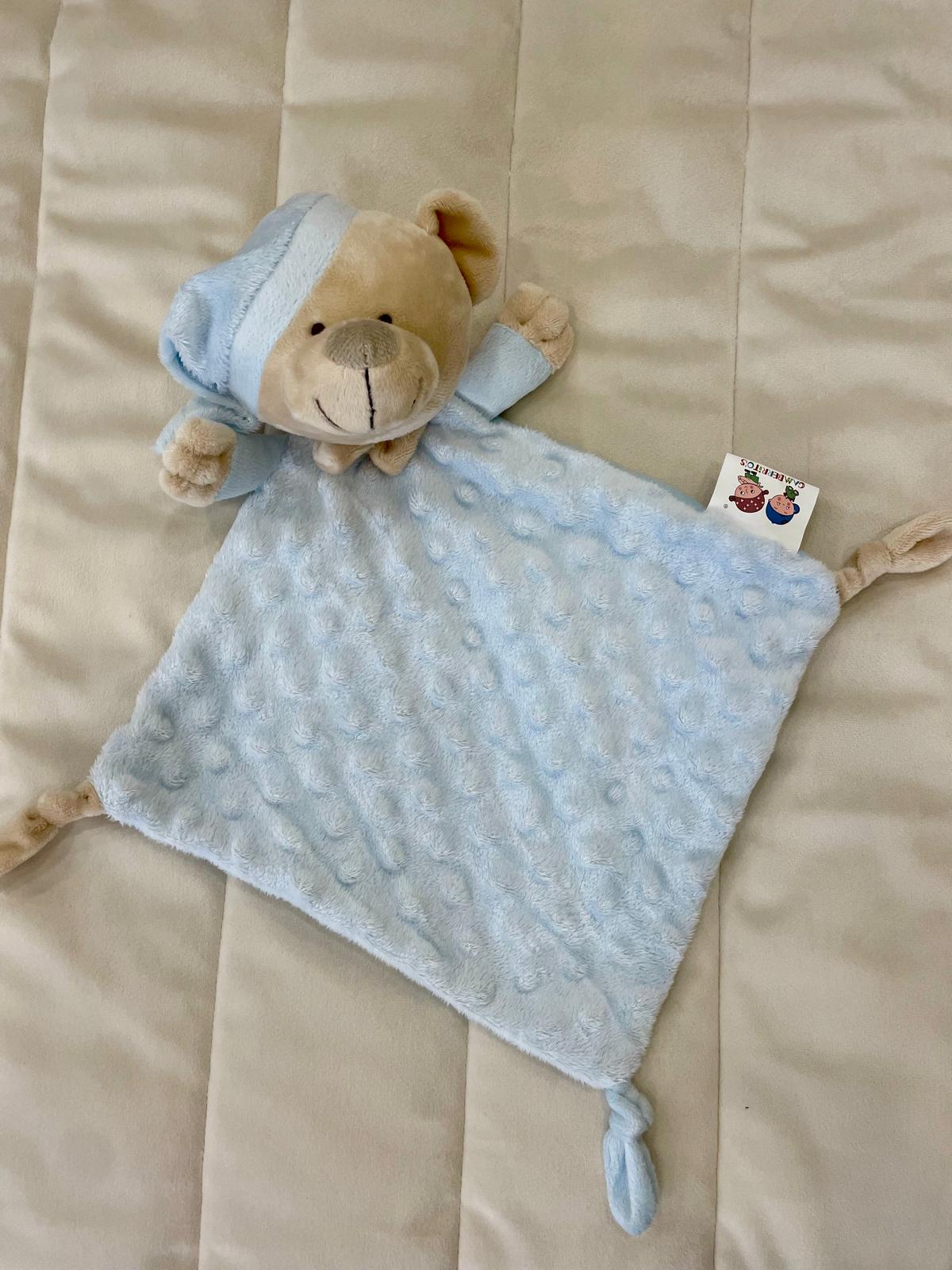 Doudou ou naninha em Peluche Ursinho personalizável com o Nome do Bebé