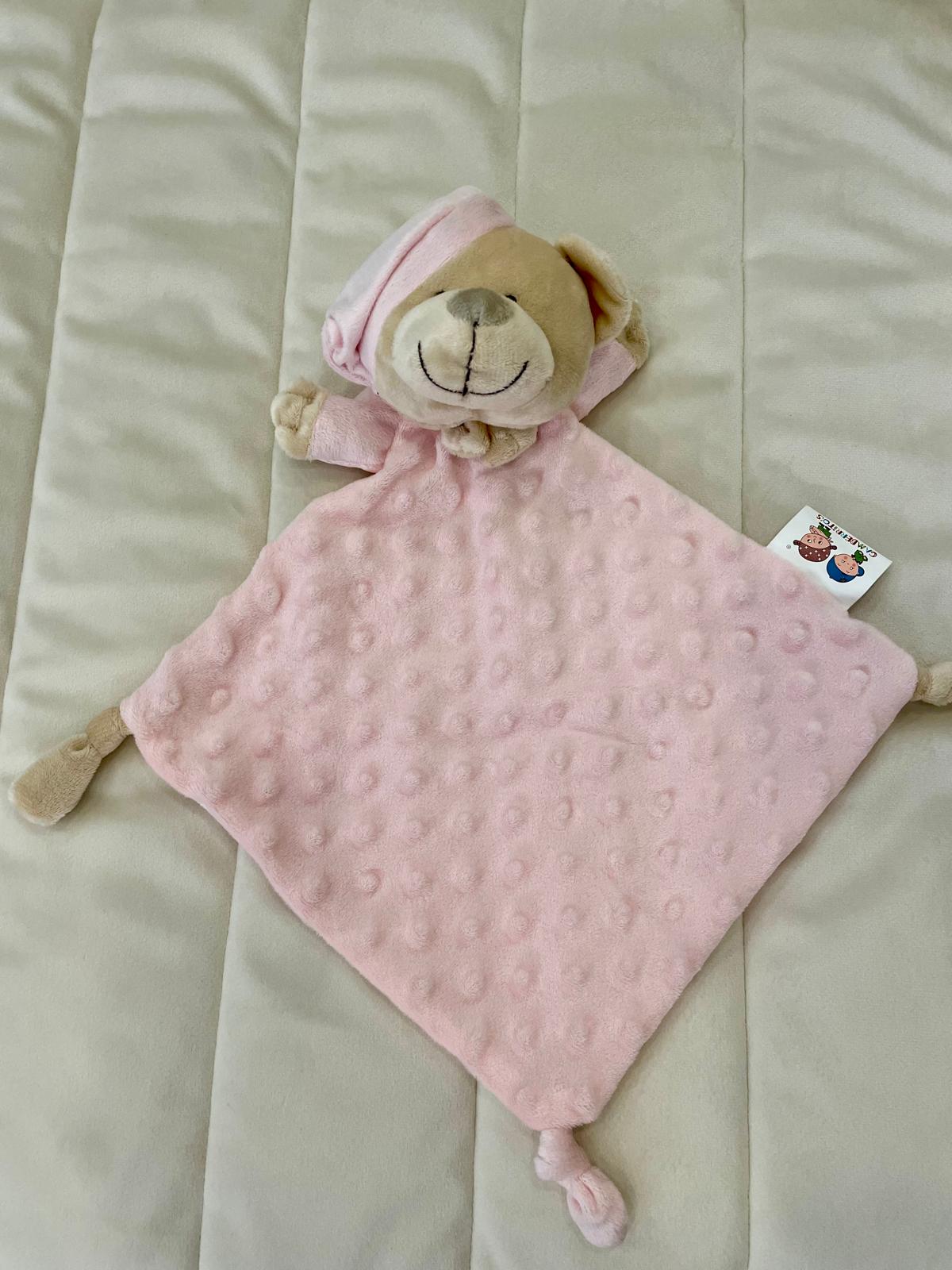 Doudou ou naninha em Peluche Ursinho personalizável com o Nome do Bebé