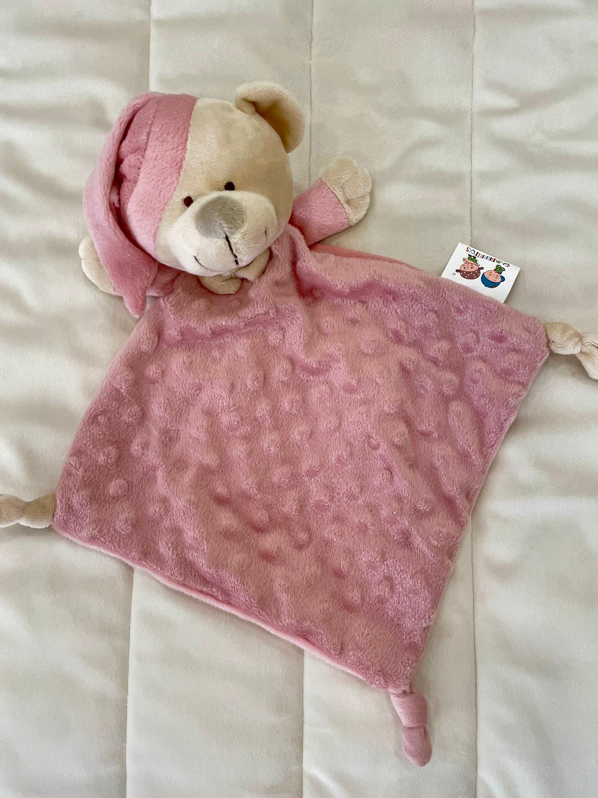 Doudou ou naninha em Peluche Ursinho personalizável com o Nome do Bebé