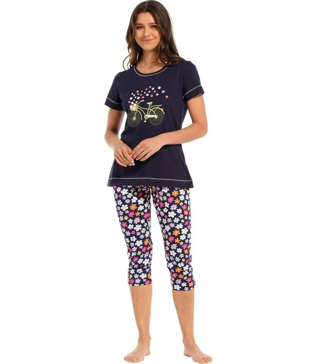 Pijama REBELLE para Mulher de Manga Curta e Corsário