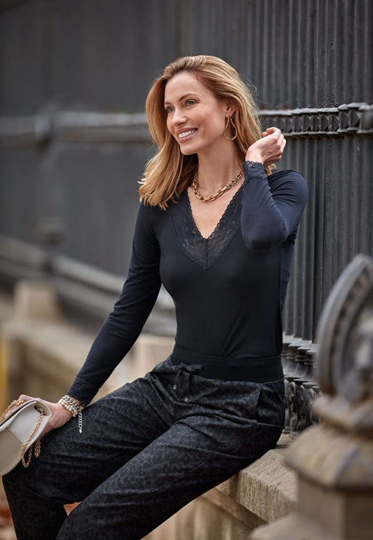 Camisola térmica "Lace Thermo" manga comprida para Mulher