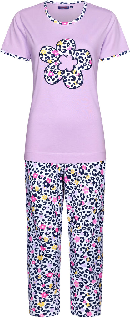 Pijama REBELLE para Mulher de Manga Curta e Corsário