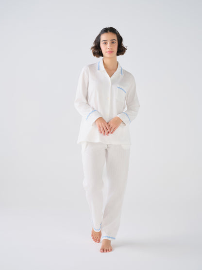 Pijama Feminino Cardado com Manga Comprida CONUAL