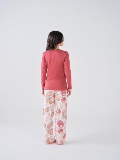 Pijama Feminino Cardado com Manga Comprida CONUAL