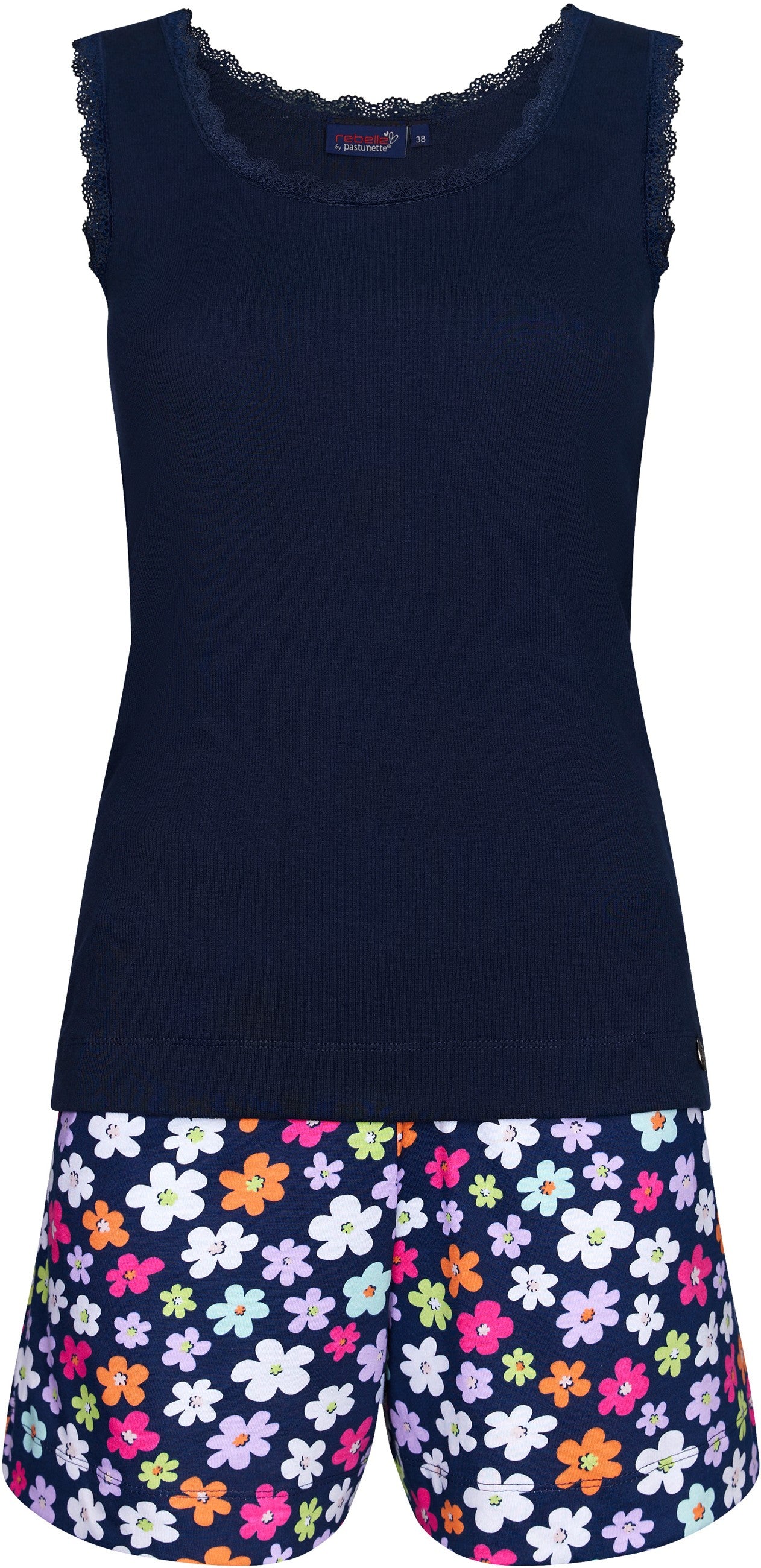 Pijama REBELLE para Mulher de Manga Cava e Calção Curto