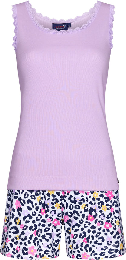 Pijama REBELLE para Mulher de Manga Cava e Calção Curto