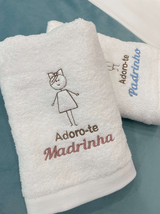 Adoro-te Madrinha ou Padrinho com Boneco