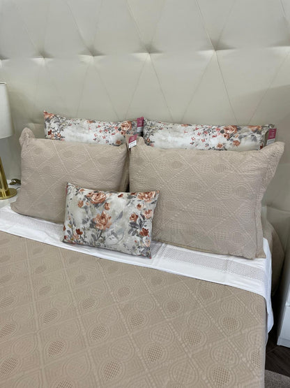 Colcha para Cama de Casal em Algodão com Relevo