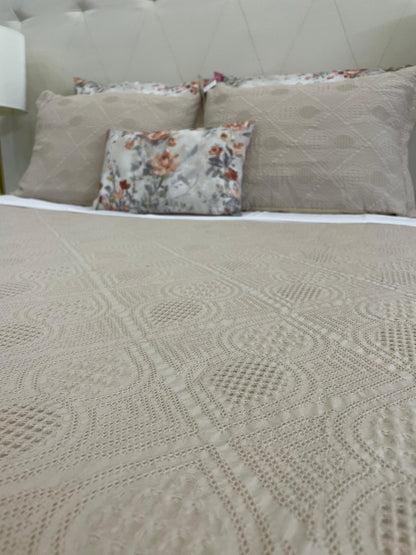 Colcha para Cama de Casal em Algodão com Relevo