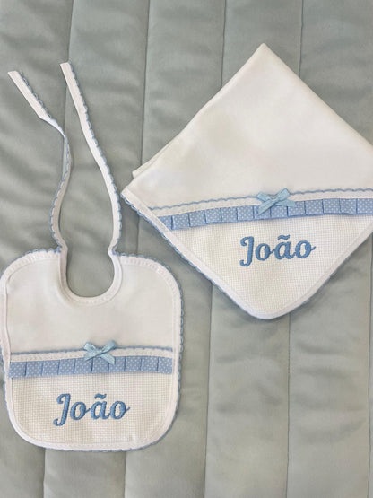 Conjunto Fraldinha e Babete com Laçinho (PERSONALIZAR)