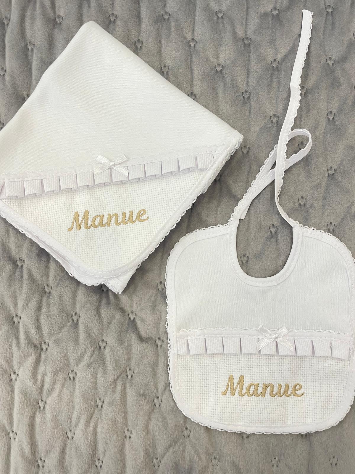 Conjunto Fraldinha e Babete com Laçinho (PERSONALIZAR)