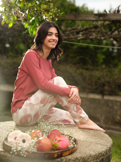 Pijama Feminino Cardado com Manga Comprida CONUAL