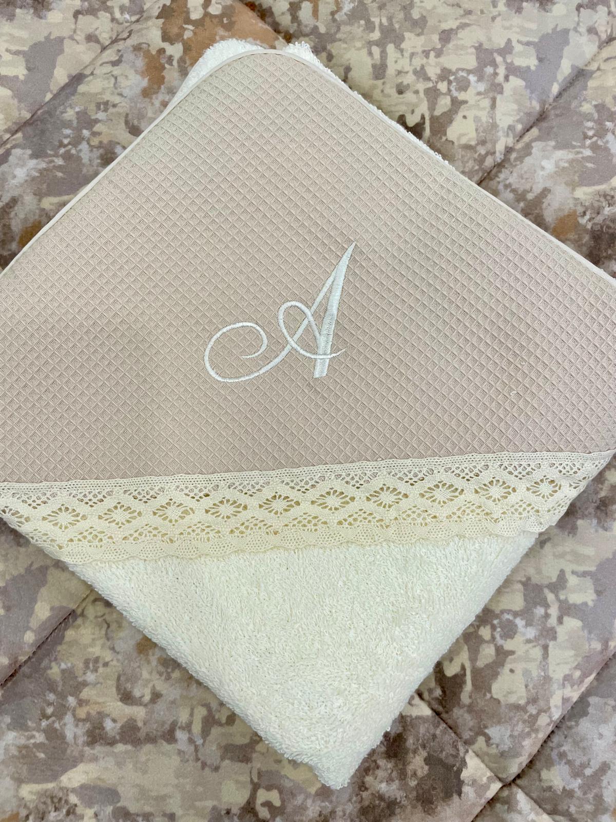 Toalha de Banho de Bebé com Renda (PERSONALIZAR)