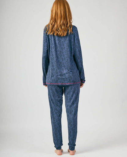 Pijama Feminino em Malha com Manga Comprida JAVIER GOLMAR