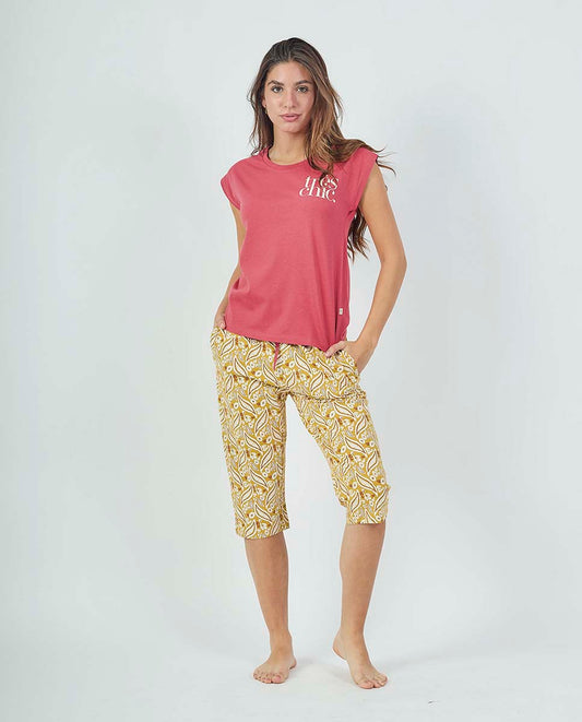 Pijama Javier Golmar para Mulher Manga Curta e Corsário