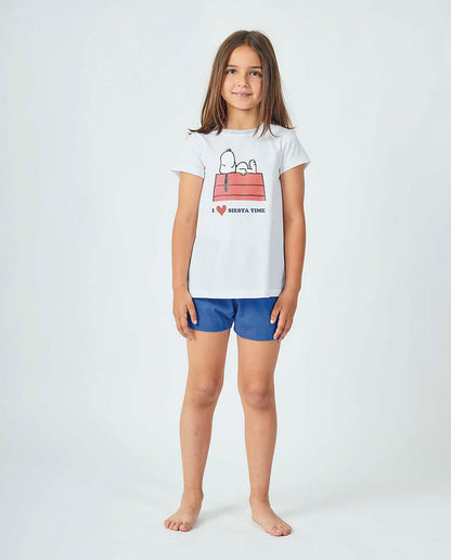 Pijama Javier Golmar para Criança Manga Curta e Calção SNOOPY