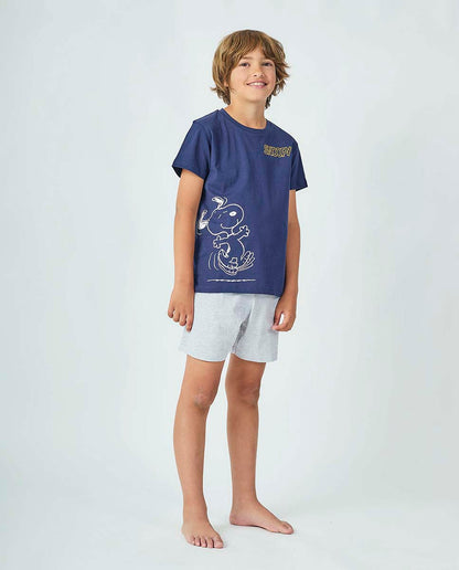 Pijama Javier Golmar para Criança Manga Curta e Calção SNOOPY