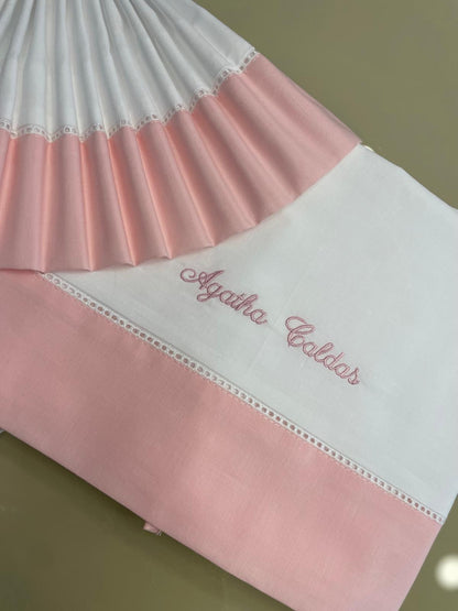 Jogo de Cama de Bebé Personalizado com NOME bordado (Cama de Grades)