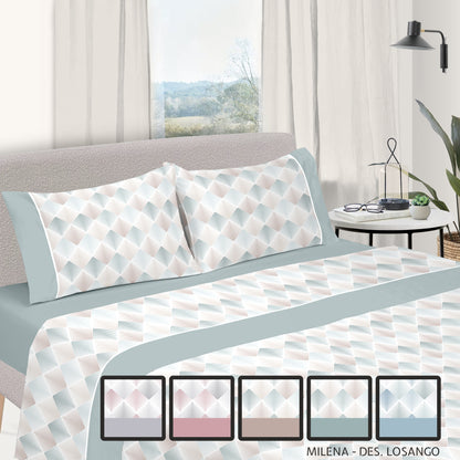 Jogo de Cama Estampado Milena 100% Algodão