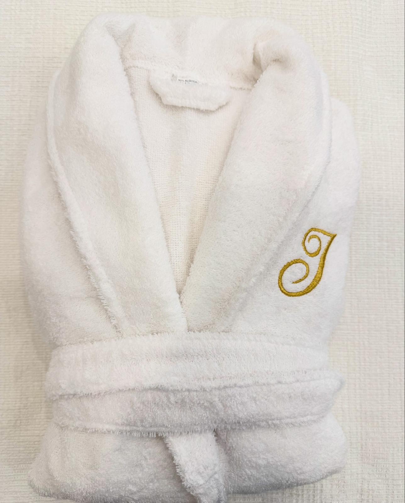 Roupão de Banho em Felpo 100% Algodão com Cinto Ajustável e Bolsos Frontais