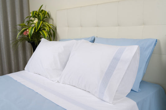 Jogo de Cama Percal 200 Fios 100% Algodão - LUCY  – Inclui Fronhas | Fabricado em Portugal