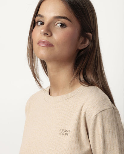 Pijama Super Macio de Manga Longa e Malha Canelada para Mulher ADMAS HOME