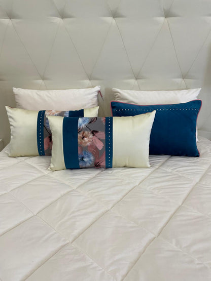 Almofadas Decorativas EXCLUSIVAS com Brilhos, Veludo e Estampa Floral