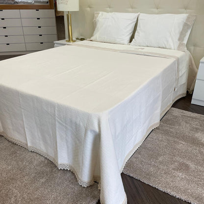 colcha de renda em algodão estilo Zara Home