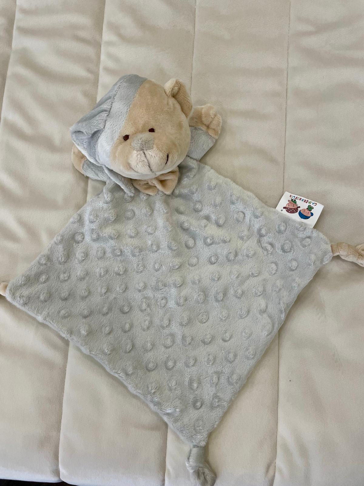 Doudou ou naninha em Peluche Ursinho personalizável com o Nome do Bebé