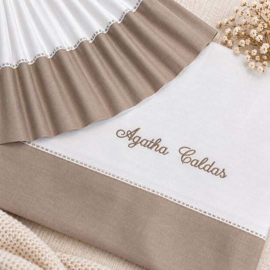 Jogo de Cama de Bebé Personalizado com NOME bordado (Cama de Grades)