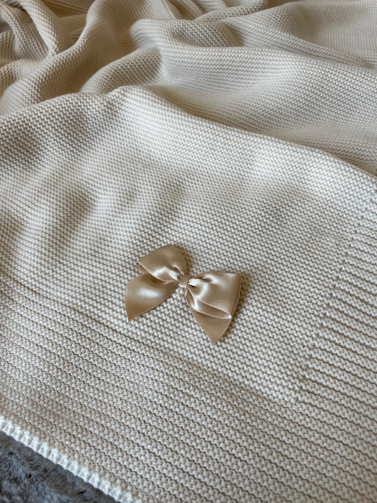 Manta de Bebé em Malha com Laço (PERSONALIZAR)