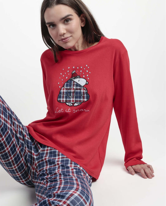 Pijama de Manga Comprida para Mulher PEANUTS