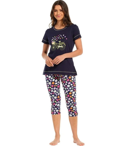 Pijama REBELLE para Mulher de Manga Curta e Corsário
