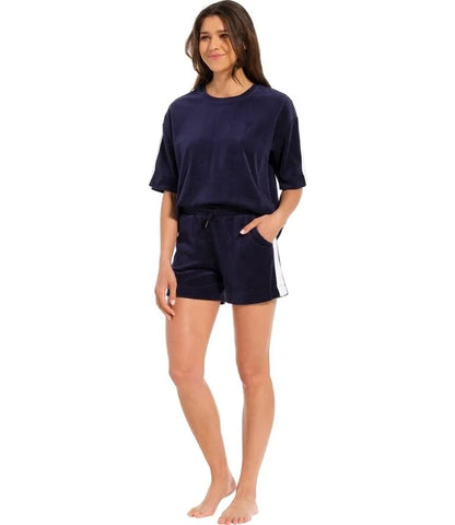Pijama REBELLE para Mulher de Manga Curta e Calção em Veludo