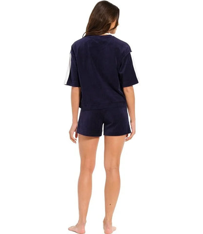 Pijama REBELLE para Mulher de Manga Curta e Calção em Veludo