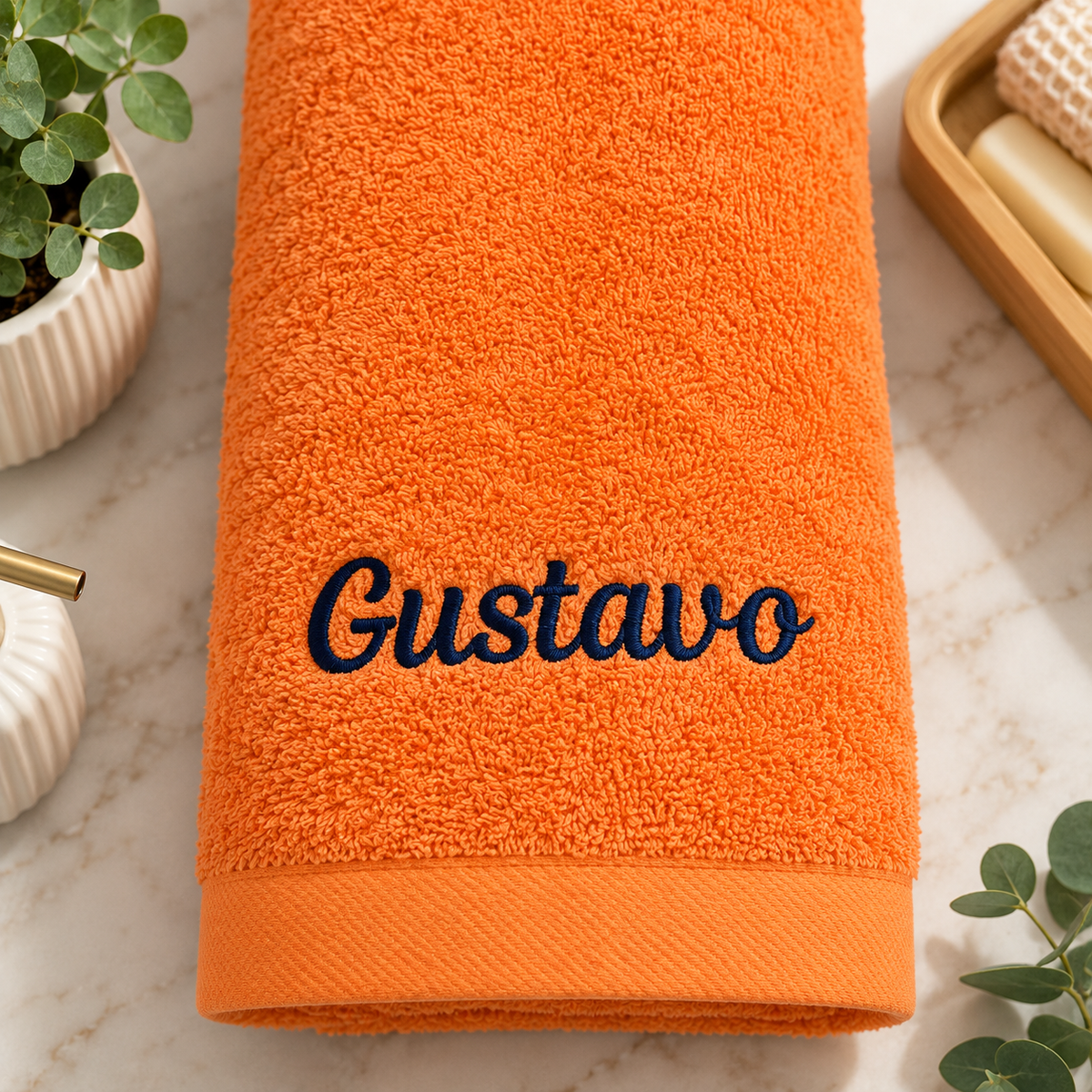toalha de banho ou de rosto personalizada com nome bordado