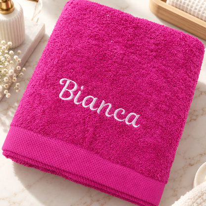 toalha de banho ou de rosto personalizada com nome bordado