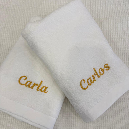 toalha de banho ou de rosto personalizada com nome bordado